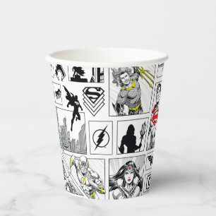 Justice League Heldhaftig Paneel Patroon Papieren Bekers