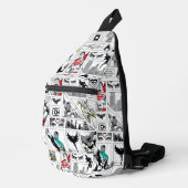Justice League Heldhaftig Paneel Patroon Sling Bag (Rechterhoek)