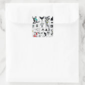 Justice League Heldhaftig Paneel Patroon Vierkante Sticker (Tas)