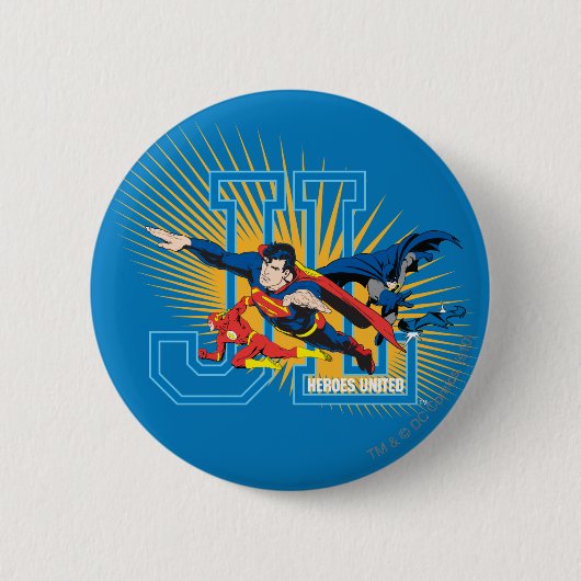 Justice League Heroes United Ronde Button 5,7 Cm (Voorkant)