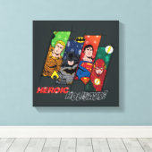 Justice League "Heroic Feestdagen!" Canvas Afdruk (Insitu (Houten vloer))