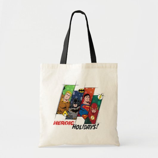 Justice League "Heroic Feestdagen!" Tote Bag (Voorkant)
