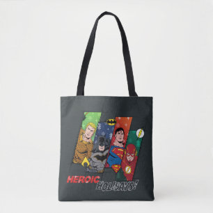 Justice League "Heroic Feestdagen!" Tote Bag