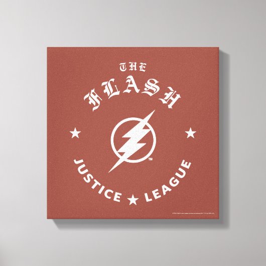 Justice League | Het Flash Retro Lightning Embleem Canvas Afdruk (Voorkant)
