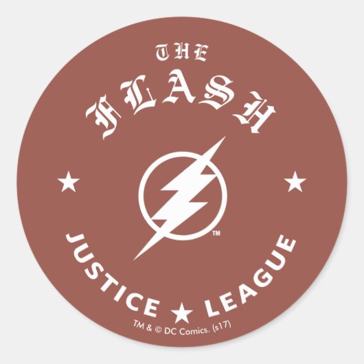 Justice League | Het Flash Retro Lightning Embleem Ronde Sticker (Voorkant)