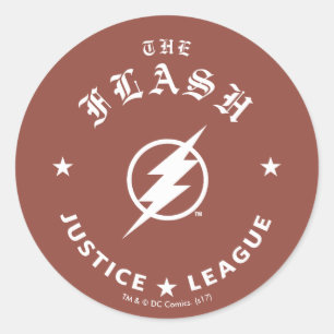 Justice League Het Flash Retro Lightning Embleem Ronde Sticker