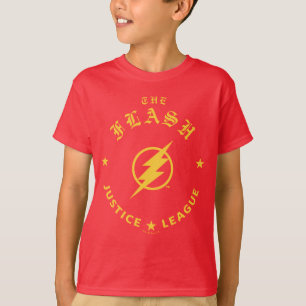 Justice League   Het Flash Retro Lightning Embleem T-shirt