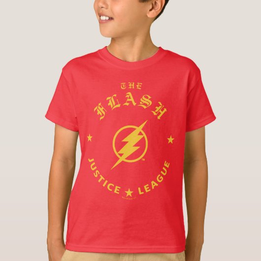 Justice League | Het Flash Retro Lightning Embleem T-shirt (Voorkant)