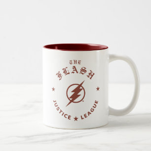 Justice League   Het Flash Retro Lightning Embleem Tweekleurige Koffiemok