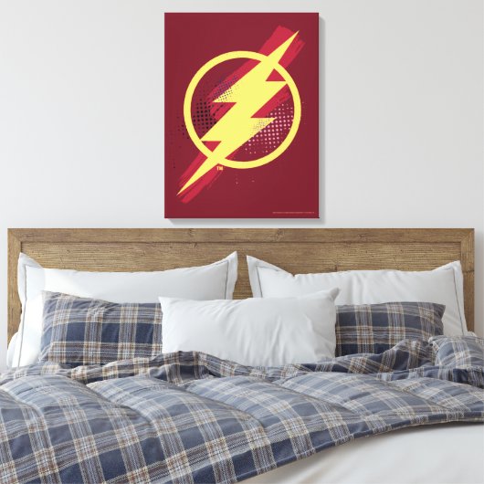 Justice League | Het Symbool van de Flits van de B Canvas Afdruk (Insitu (Slaapkamer))