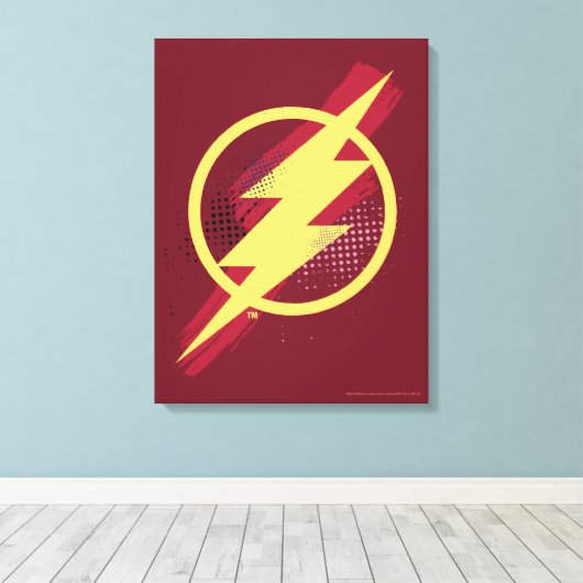 Justice League | Het Symbool van de Flits van de B Canvas Afdruk (Insitu (Houten vloer))