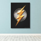 Justice League | Het symbool van de metalen bouten Canvas Afdruk (Insitu (Houten vloer))