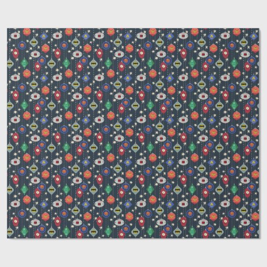 Justice League Holiday Bauble Pattern Cadeaupapier (Vlak)
