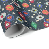 Justice League Holiday Bauble Pattern Cadeaupapier (Rol Hoek)