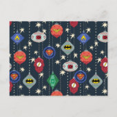 Justice League Holiday Bauble Pattern Feestdagenkaart (Voorkant)