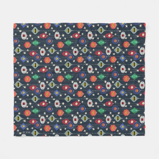 Justice League Holiday Bauble Pattern Fleece Deken (Voorkant (Horizontaal))