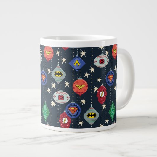 Justice League Holiday Bauble Pattern Grote Koffiekop (Voorkant rechts)