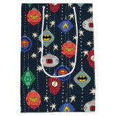 Justice League Holiday Bauble Pattern Medium Cadeauzakje (Achterkant)