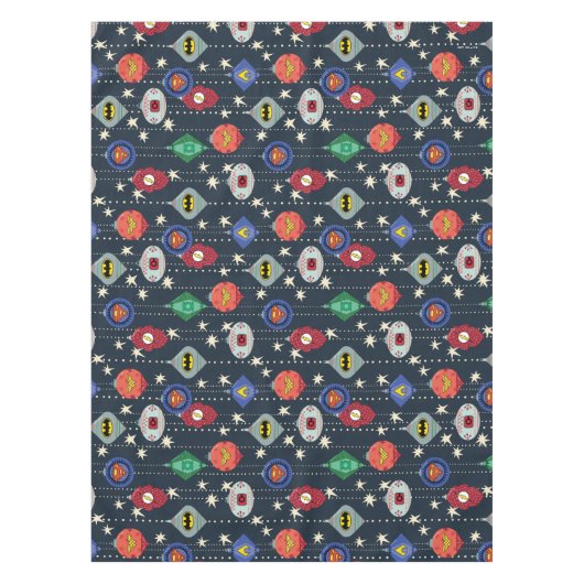 Justice League Holiday Bauble Pattern Tafelkleed (Voorkant)