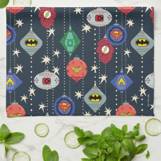 Justice League Holiday Bauble Pattern Theedoek (Gevouwen)