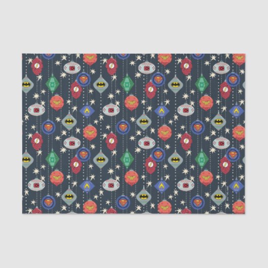 Justice League Holiday Bauble Pattern Tissuepapier (Voorkant)