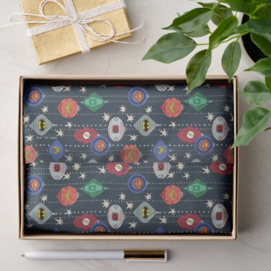 Justice League Holiday Bauble Pattern Tissuepapier (Geschenk)