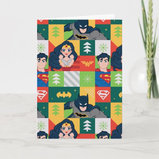 Justice League Holiday Collage Feestdagen Kaart (Voorkant)