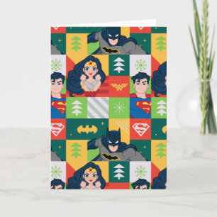 Justice League Holiday Collage Feestdagen Kaart