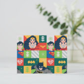 Justice League Holiday Collage Feestdagenkaart (Staand voorkant)