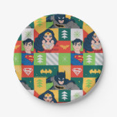 Justice League Holiday Collage Papieren Bordje (Voorkant)