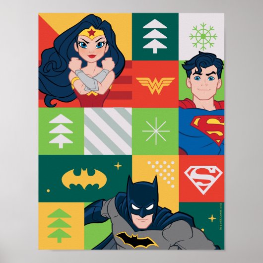 Justice League Holiday Collage Poster (Voorkant)