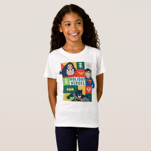 Justice League Holiday Collage T-shirt (Voorkant volledig)