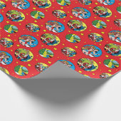 Justice League Holiday Comic Pattern Cadeaupapier (Hoek)