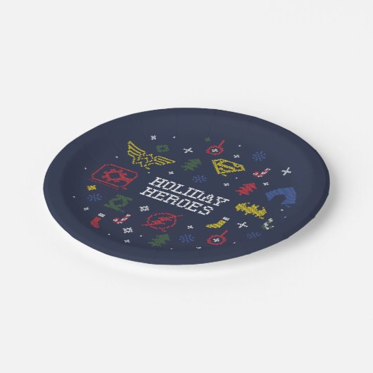 Justice League "Holiday Heroes" Faux Cross-Stitch Papieren Bordje (Gekanteld)