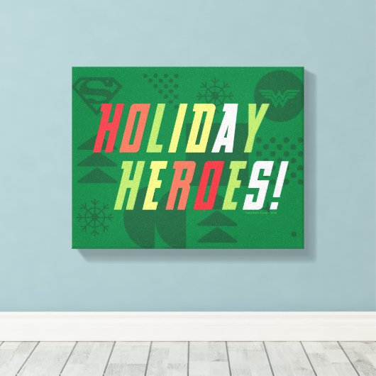 Justice League Holiday Heroes Graphic Canvas Afdruk (Insitu (Houten vloer))