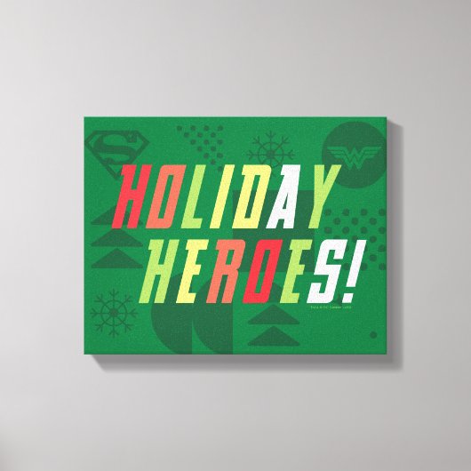 Justice League Holiday Heroes Graphic Canvas Afdruk (Voorkant)