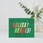Justice League Holiday Heroes Graphic Feestdagenkaart (Staand voorkant)