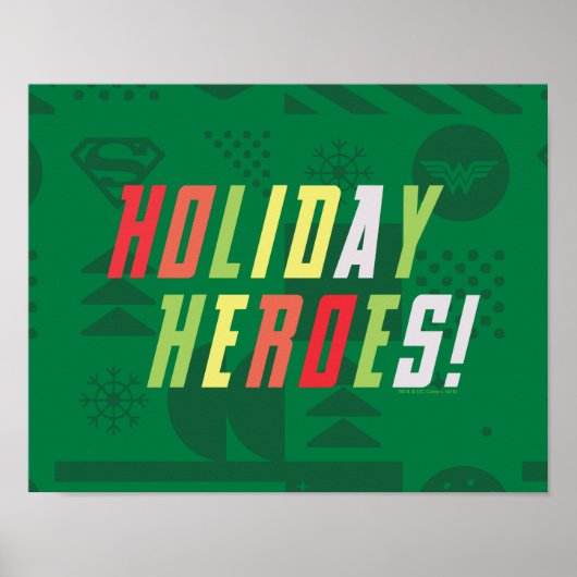 Justice League Holiday Heroes Graphic Poster (Voorkant)
