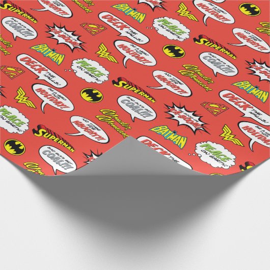 Justice League Holiday Logo Patroon Cadeaupapier (Hoek)