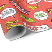 Justice League Holiday Logo Patroon Cadeaupapier (Rol Hoek)