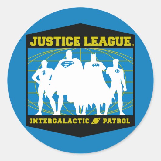 Justice League Intergalactic Patrol Ronde Sticker (Voorkant)