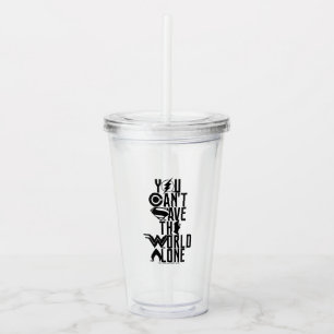 Justice League Je kunt de wereld niet alleen red Acryl Drinkbeker