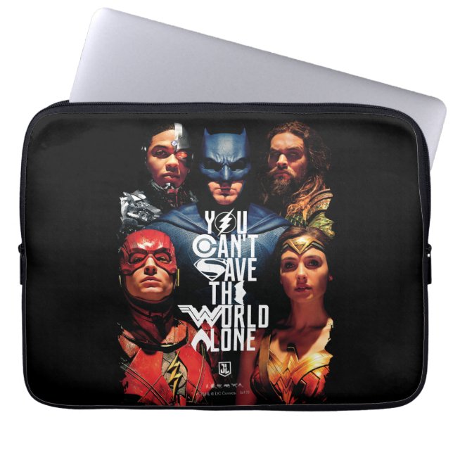 Justice League | Je kunt de wereld niet alleen red Laptop Sleeve (Voorkant)