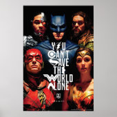 Justice League | Je kunt de wereld niet alleen red Poster (Voorkant)
