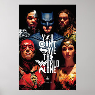 Justice League   Je kunt de wereld niet alleen red Poster