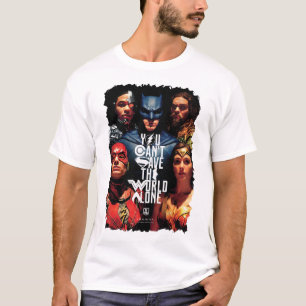 Justice League Je kunt de wereld niet alleen red T-shirt