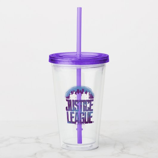 Justice League | Justice League City Silhouette Acryl Drinkbeker (Voorkant)