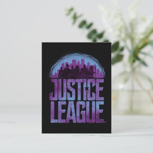 Justice League | Justice League City Silhouette Briefkaart (Staand voorkant)