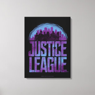 Justice League Justice League City Silhouette Canvas Afdruk