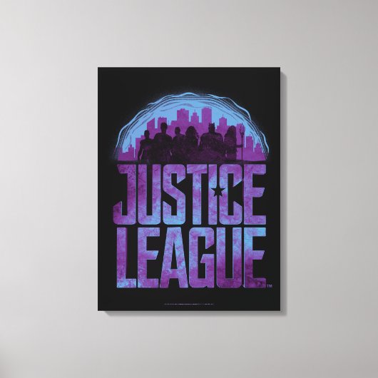 Justice League | Justice League City Silhouette Canvas Afdruk (Voorkant)